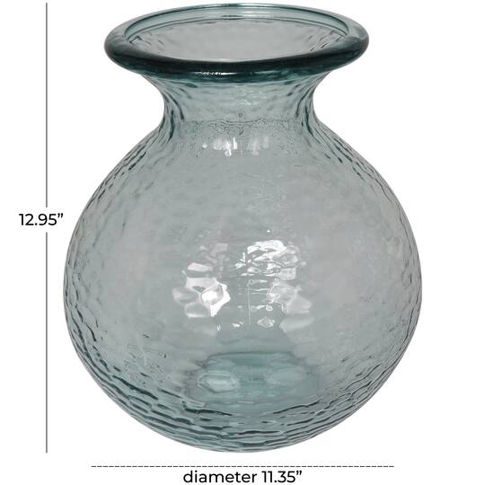 13" Clear Recycled Glass Vase